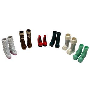Bratz Doll Boots Shoes Accessories Lot 6 Pairs Winter Party White Green Red